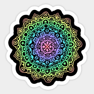 Pastel Rainbow Mandala Sticker